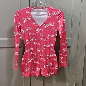 NWOT - Pink Long-Sleeve BADDIE Button Front Women's  PJs - Sz Small
